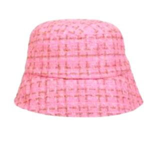 NWT Cocus Pocus pink tweed bucket hat